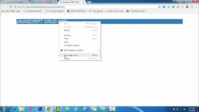 Javascript CRUD App in Hindi part-1
