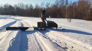 Самодельный снегоход в действии ч.2