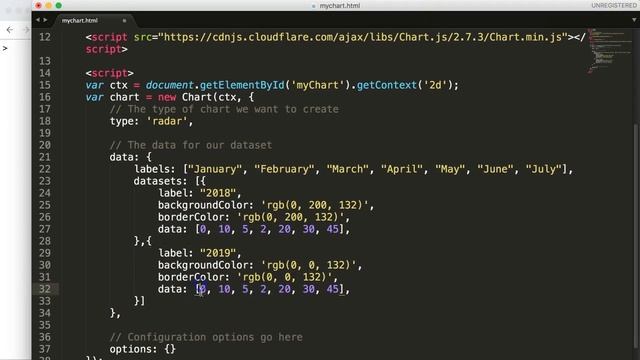 How to create a radar chart JS смотреть онлайн