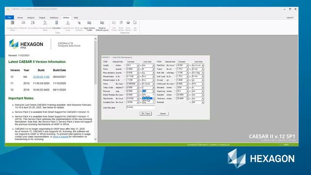 How to Create Units in CAESAR II®