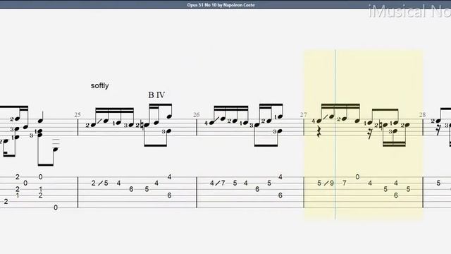 Guitar TAB - Napoleon Coste : Opus 51 No 10 (Melancholie in Em) | Tutorial Sheet Lesson #iMn смотреть онлайн