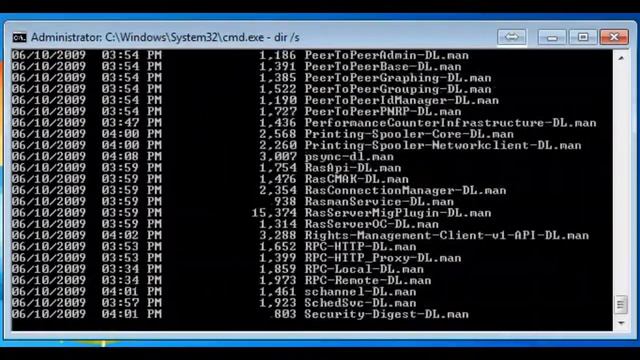 Command Prompt - dir/s Command in system32 folder смотреть онлайн