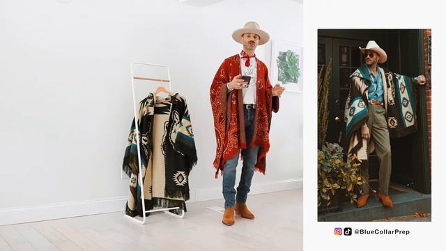 Men's Western Fashion Poncho Style