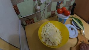 Готовим вкусный салат из вареной куриной грудки и овощей#вареная куриная грудка#вкусный салат