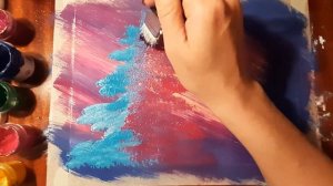 Новогодняя елочка красками гуашь. Мастер класс, рисуем елку поэтапно.