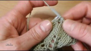 Вязание спицами урок 093 Ажурный узор "Листики" Knitting lesson 093