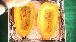 Запеченная тыква-спагетти с ветчиной, яйцом и сыром!