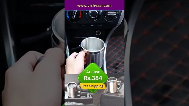 Silver electric kettle mug for car..