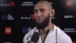 Хамзат Чимаев Слова после боя  . выиграл два боя подряд за 10дней. UFC Бойцовский остров 3