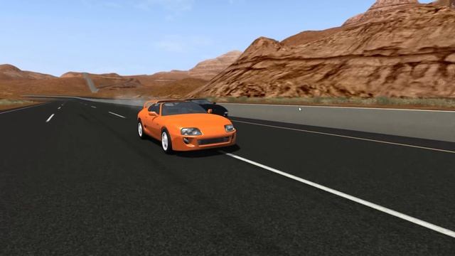 Supra and Ferrari fast and furious reenactment in BeamNG Drive [4K] смотреть онлайн