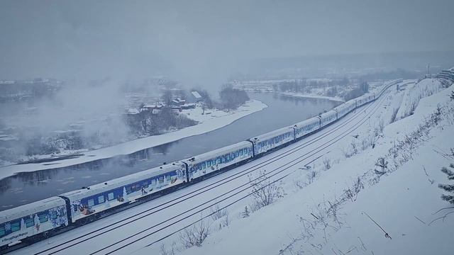 "Поезд Деда Мороза" Паровоз П36-0147 прибывает в город Ухта #ПоездДедаМороза