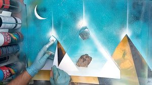 Рисуем пирамиды аэрозольными красками. Spray Paint!