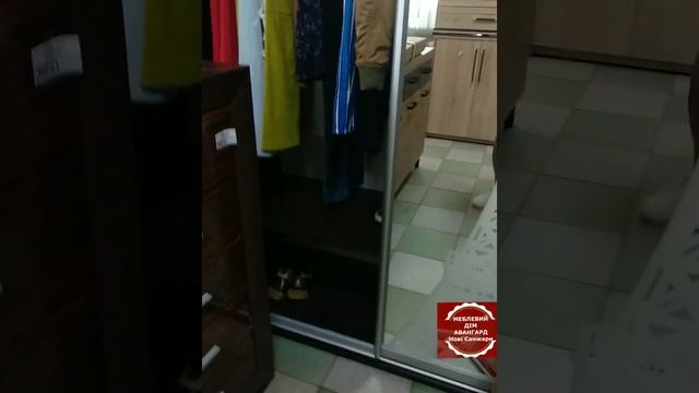 Шафа купе 1.5 ширина ДСП венге профіль срібло піскоструй дзеркало Меблевий Дім Авангард Нові Санжар