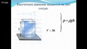 Физика 7 класс 25-26 неделя Расчет давления на дно и стенки сосуда