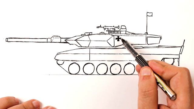 Как нарисовать Танк Леопард
