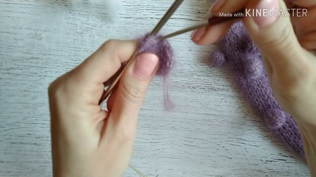 Крупные шишечки спицами. Джемпер из мохера с шишечками. смотреть онлайн