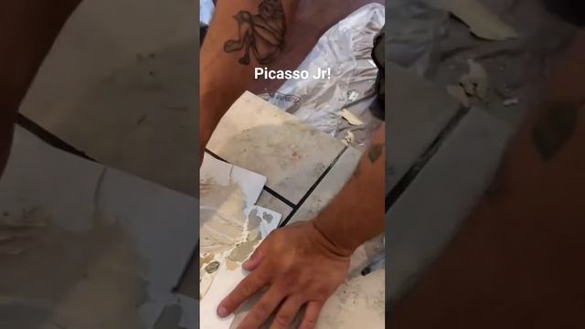 Cracked Tile Fixing 101 with Picasso Jr #marble #travertine #granite #art