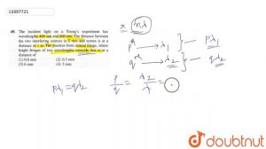 The incident light on a Yound's experiment has wavelengths `400 nm` and `600 nm`. The distance