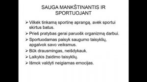 Sauga mankštinantis ir sportuojant