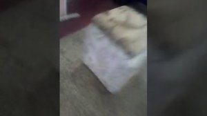 Пуфик из кусков и обрезков ДСП.