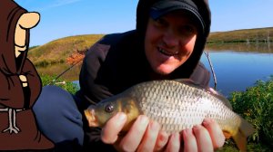 Мой первый Карп , пусть не большой но долгожданный, рыбалка на карпа , пруд с карасем и карпом