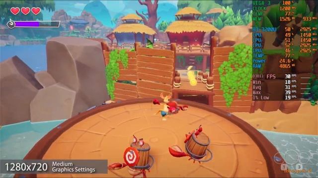 Kao the Kangaroo (2022) | AMD Ryzen 3 3200U Vega 3 | Gameplay Benchmark смотреть онлайн
