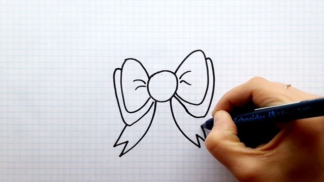 Простые рисунки #104. Как нарисовать бантик. Рисунки для детей смотреть онлайн