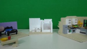 Lego Самоделка - Кухня, Спальня и Ванна из лего.