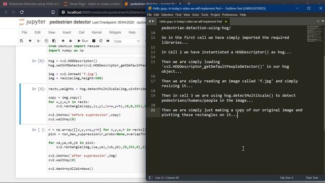Pedestrian Detection using HOGs in Python - Easy ML Project - with source code