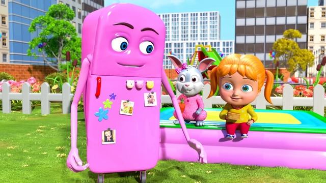 Cute Friend Refrigerator playtime with food - BillionSurpriseToys Nursery Rhymes, Kids Songs смотреть онлайн