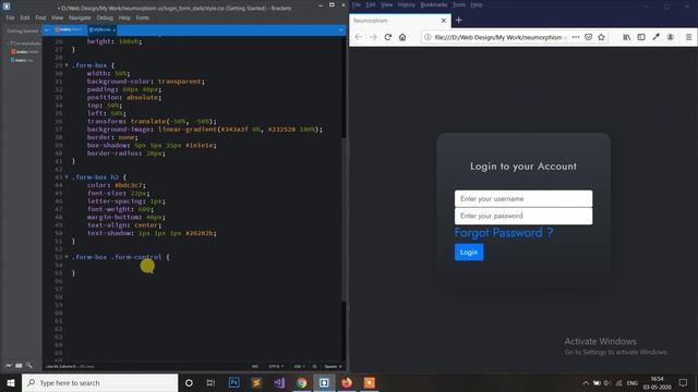NEUMORPHISM CSS DARK THEME | Soft UI Dark Mode Login form Design | 2020 UI Design Trend смотреть онлайн
