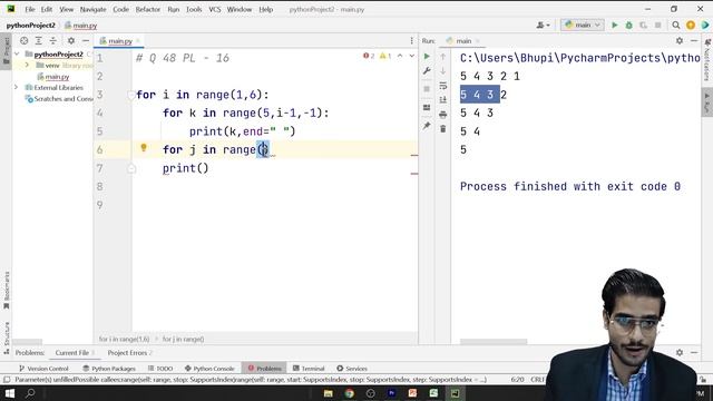 Star Patterns Python Program #16 | Star Patterns python playlist