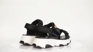 Черные сандалии из текстиля на платформе VK58-139856