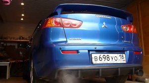 Раздвоенный выхлоп Mitsubishi Lancer X 1.5