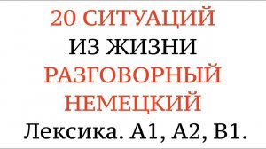 20 СИТУАЦИЙ ИЗ ЖИЗНИ. РАЗГОВОРНЫЙ НЕМЕЦКИЙ. Учим слова через предложения. Лексика. А1, А2, В1.