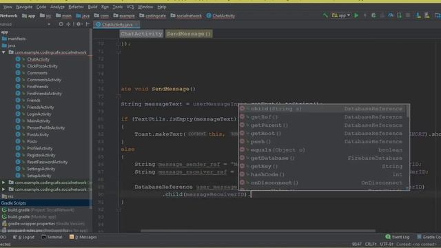 Firebase Saving Data Android Studio Tutorial 59 - Send Message - Android Chat App using Firebase