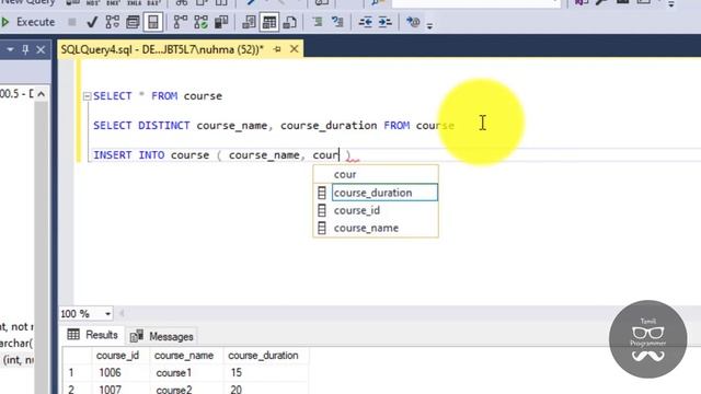 SQL SELECT DISTINCT Statement  | Tutorial in Tamil | Tamil Programmer