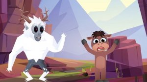 Oh no! Yeti SCARES Brown Bear Brown Bear | Monster Stories from Papa Joel's English