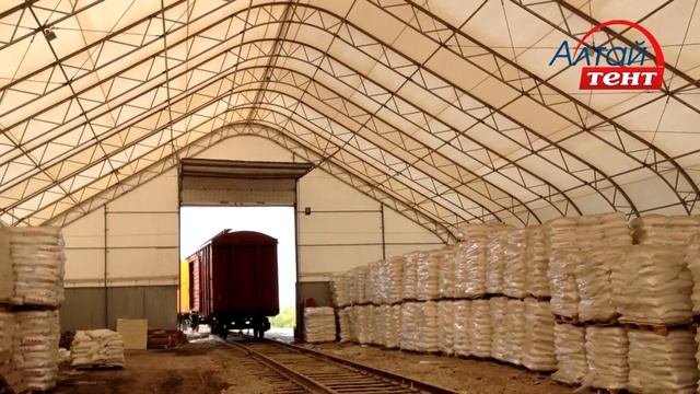 Тентовые быстровозводимые ангары для железной дороги, строительство складов, хранение.