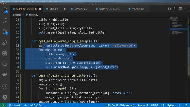 42 - Testing Article Model Part 2 - Python & Django 3.2 Tutorial Series смотреть онлайн