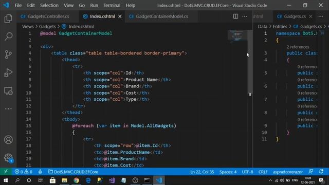 .NET5 MVC CRUD Operations Using Entity Framework Core
