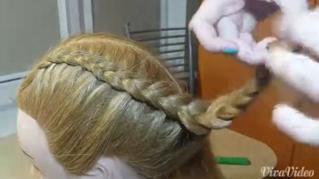 Причёска(обратная коса)||для средних волос. смотреть онлайн