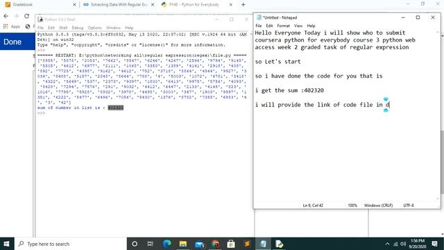 Coursera Programming for Everybody( Using Python to Access Web Data ) chapter 11 week 2 Graded tool