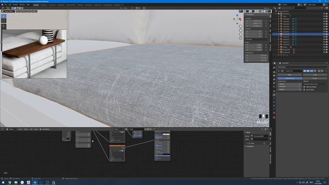 Моделирование дивана в Blender 2.8 - Часть 5 | Материал ткани | Уроки на русском смотреть онлайн