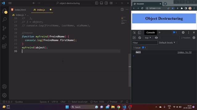 JavaScript Object Destructuring Tutorial