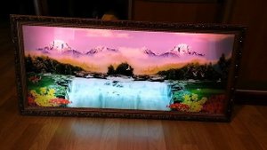 Электронная картина с водопадом и звуками природы