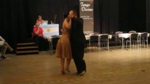 Tihamer Bogdan and Katalin Czidor dancing at milonga Tango Divino in Örebro. April 2012