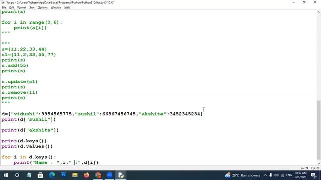 List Tuple Set & Dictionary смотреть онлайн