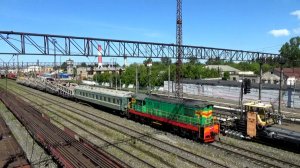 Маневровый ЧМЭ3-4493 на маневровых работах. Станция Муром.