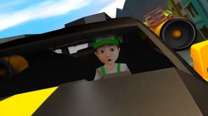 Мультики про машинки. Винтик участвуют в гонках.